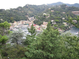 Fototapeta na wymiar Italia Portofino travel panorama beautiful