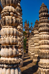 A beautiful view of statues in Buddha Park at Nong Khai, Thailand.
