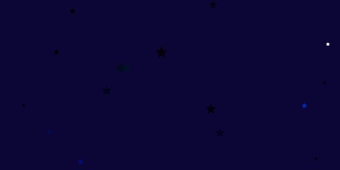 Fototapeta premium Dark BLUE vector background with small and big stars. Colorful illustration in abstract style with gradient stars. Theme for cell phones.