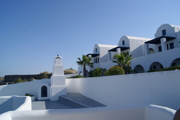 white building in santorini