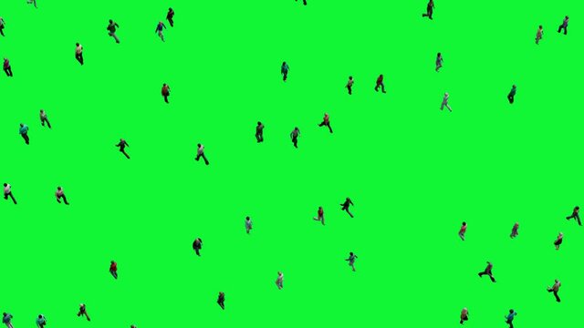 People walking on green background background top view