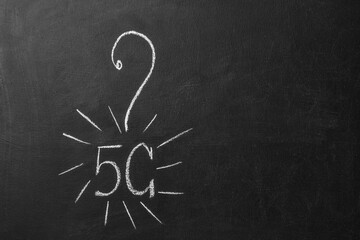 5g inscription and question mark on a chalk board