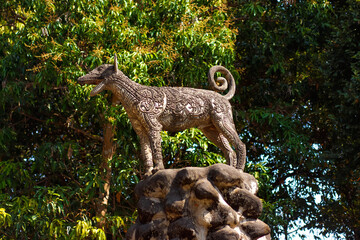 A beautiful view of statues in Buddha Park at Nong Khai, Thailand.
