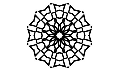 Obraz premium Black mandala simple ornament on white background