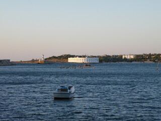 boat in the Black Sea. Crimea, Sevastopol, Ukraine 2008.