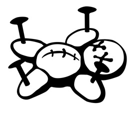 Voodoo Doll Limbs Pinned Stencil