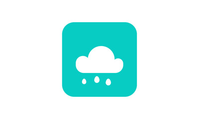 Flat vector rain weather icon