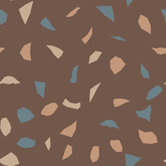 Terrazzo flooring vector seamless pattern. Texture of floor, composed of different kind of stone.