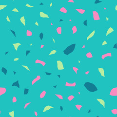 Terrazzo flooring vector seamless pattern. Texture of floor, composed of different kind of stone.