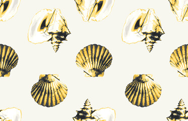Seamless marine sea pattern.