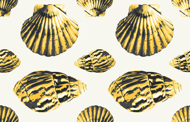 Seamless marine sea pattern.