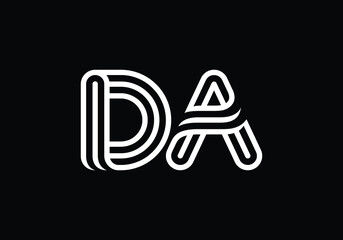 Initial Monogram Letter DA Logo Design Vector Template. DA Letter Logo Design