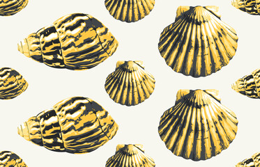 Seamless marine sea pattern.