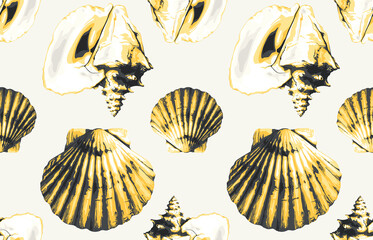 Obraz premium Seamless marine sea pattern.