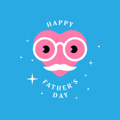 Happy fathers day. . Template for greeting card, Banner, flyer, invitation, congratulation, poster design. Vector illustration.