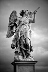 Bernini's marble statue of angel from the Sant'Angelo Bridge in Rome, Italy