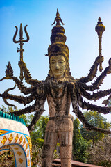 A beautiful view of statues in Buddha Park at Nong Khai, Thailand.