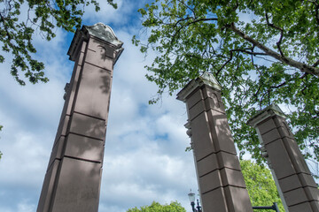 Portland cityscape and historical buildings