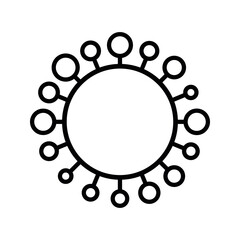 Virus sign. Symbol of coronavirus and COVID-19 desease. Simple flat black outline vector icon
