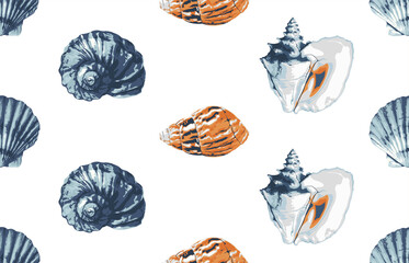 Seamless marine sea pattern.