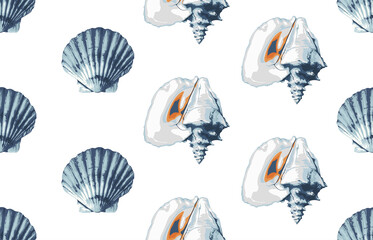 Seamless marine sea pattern.
