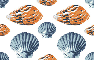 Seamless marine sea pattern.