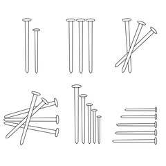 A set of nails. Vector image.