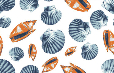 Seamless marine sea pattern.