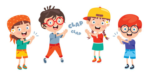 Obraz na płótnie Canvas Cartoon Concept Of Clapping Hands