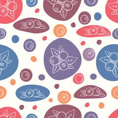 Seamless pattern of hand-drawn berries. - 353736754