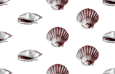 Seamless marine sea pattern.