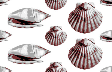 Seamless marine sea pattern.