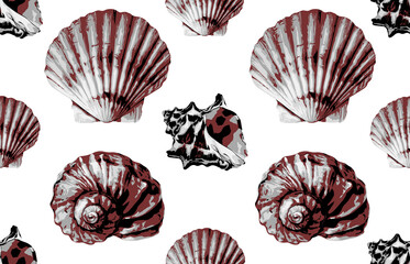 Seamless marine sea pattern.
