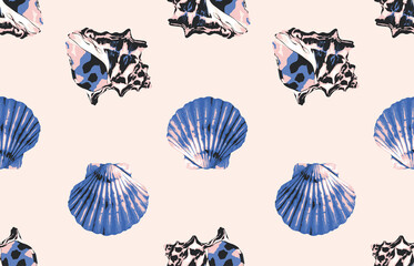 Seamless marine sea pattern.