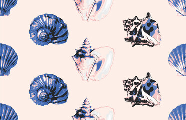 Seamless marine sea pattern.
