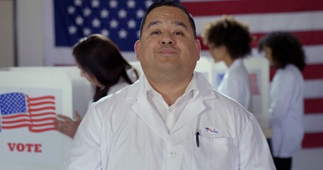 CU Hispanic man in white lab coat with 