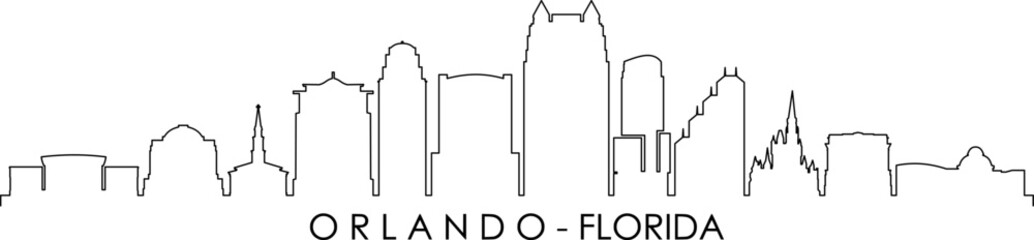 Orlando City Florida Skyline Silhouette Cityscape Vector