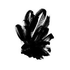 Black paint vector brush stroke. Ink brush shape with loops dirty grunge design element, box or background for text.