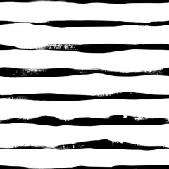 Blackout roller blinds Horizontal stripes Wavy grunge lines vector seamless pattern. Horizontal brush strokes, straight stripes or lines.