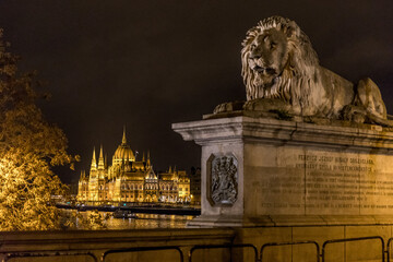Beautiful parliament of Hungary from Budapest