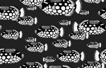 Seamless marine sea pattern.