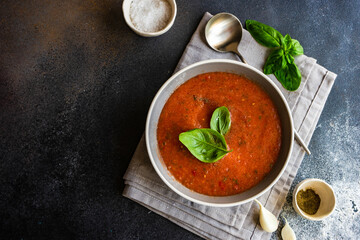 Traditional spanish soup gazpacho