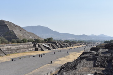 Teotihuacan State of México and the pyramid of the sun background	