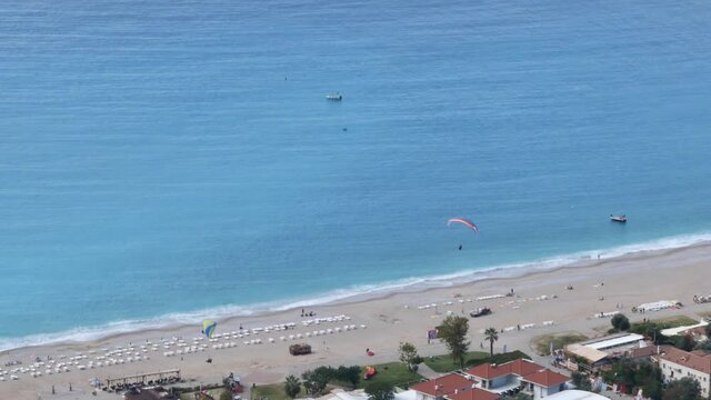 paragliding para gliding oludeniz fethiye turkey babadag blue lagoon scenery on the sea of mediterranean