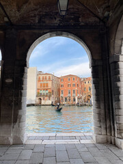 Gondola on the Grand Canal in Venice, Italy
