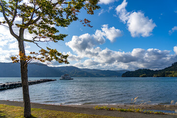 Lake Towada Sightseeing Cruises in Pier 1. Towada hachimantai National Park. Aomori, Japan