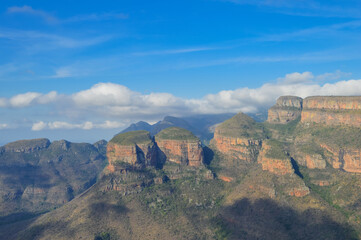 Fototapeta premium Beautiful and panoramic Blyde river canyon and Three Rondawels 
