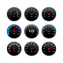 Speedometer icon set.