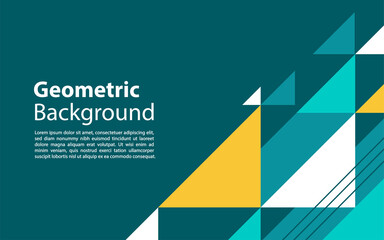 Geometric green background with triangles in minimalistic style. Graphic design element