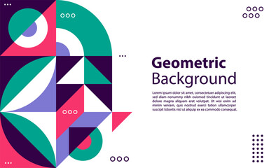 Modern geometric abstract background covers. Cool gradient shapes composition.
